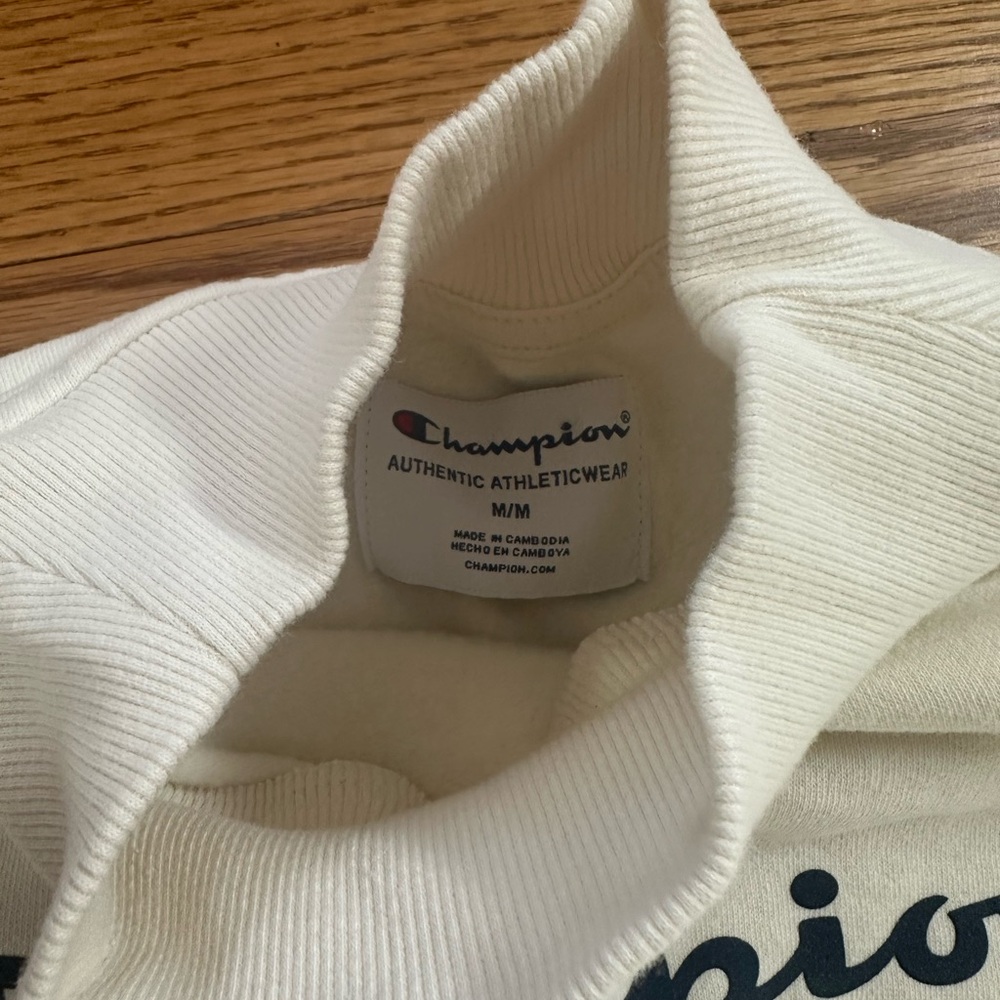 Set of 2 Champion Cropped White Mockneck Sweatshirt and Black Long Sleeve Top - Picture 3 of 5